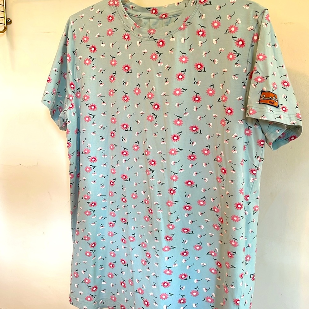Peau de Loup Floral Light Blue Tee